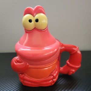 Little Mermaid Disney On Ice Sebastian crab Flip Top Lid Plastic Mug Cup 6in